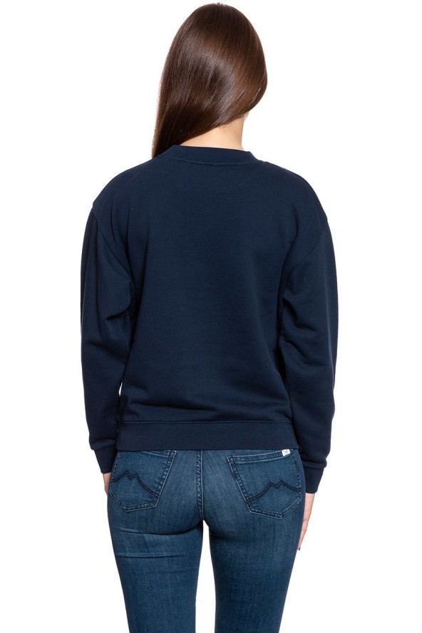 BLUZA WRANGLER HIGH RIB RETRO SWEAT NAVY W6N0HA114 112130760