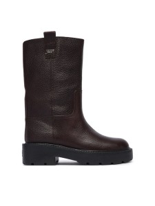 Tommy Jeans Kozaki Tjw Tubular Mid Boots EN0EN03111 Brązowy ciemny