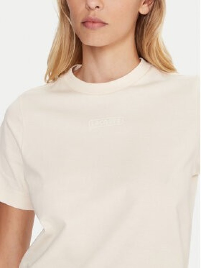 Lacoste T-Shirt TF0355 Beżowy Regular Fit