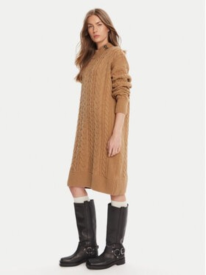 Barbour Sukienka dzianinowa Belford LDR0946BE31 Brązowy Regular Fit