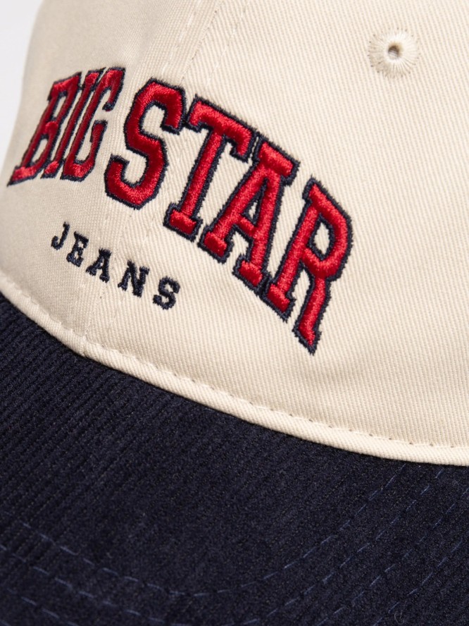 Czapka z daszkiem z logo BIG STAR beżowo-granatowa Rubona 000