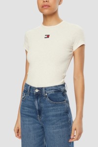 TOMMY JEANS Beżowy damski t-shirt, Rozmiar M