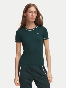 Lacoste T-Shirt TF5289 Zielony ciemny Slim Fit
