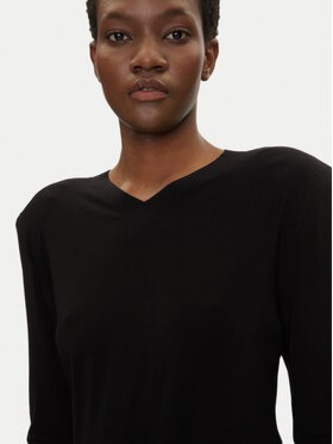 NORMA KAMALI Bluzka KK4246PLF32001 Czarny Regular Fit