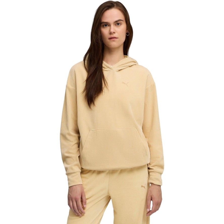 Bluza z kapturem damskie Puma Ess Elevated Comfort Velour Rib Hoodie