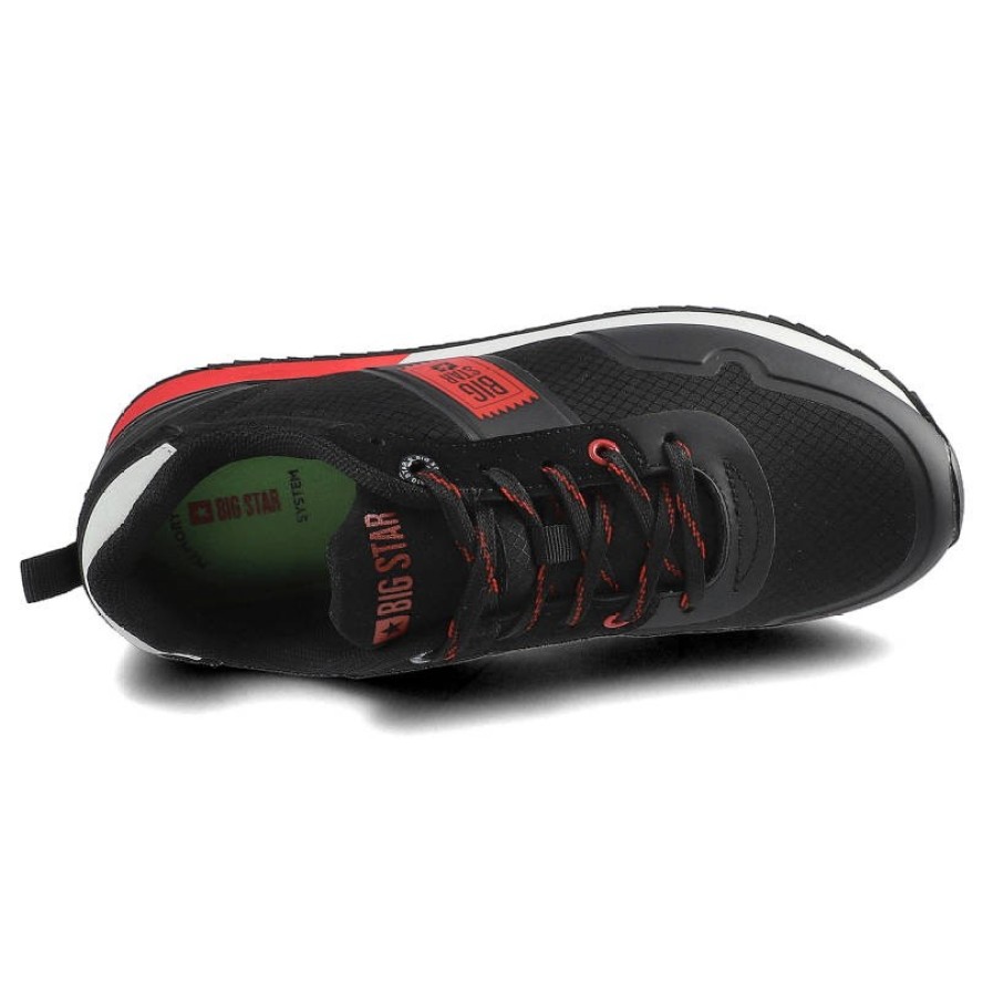 Czarne Sneakersy Big Star Damskie Skórzane Półbuty