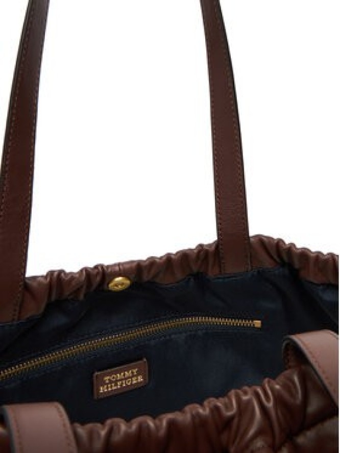 Tommy Hilfiger Torebka Soft Leather Tote AW0AW18308 Bordowy