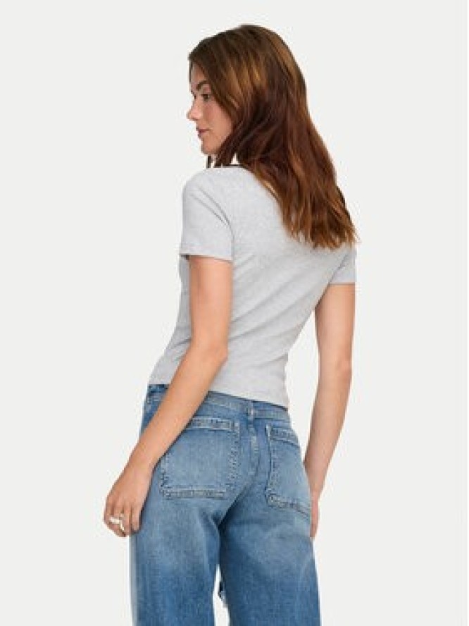 ONLY T-Shirt Val 15339774 Szary Slim Fit