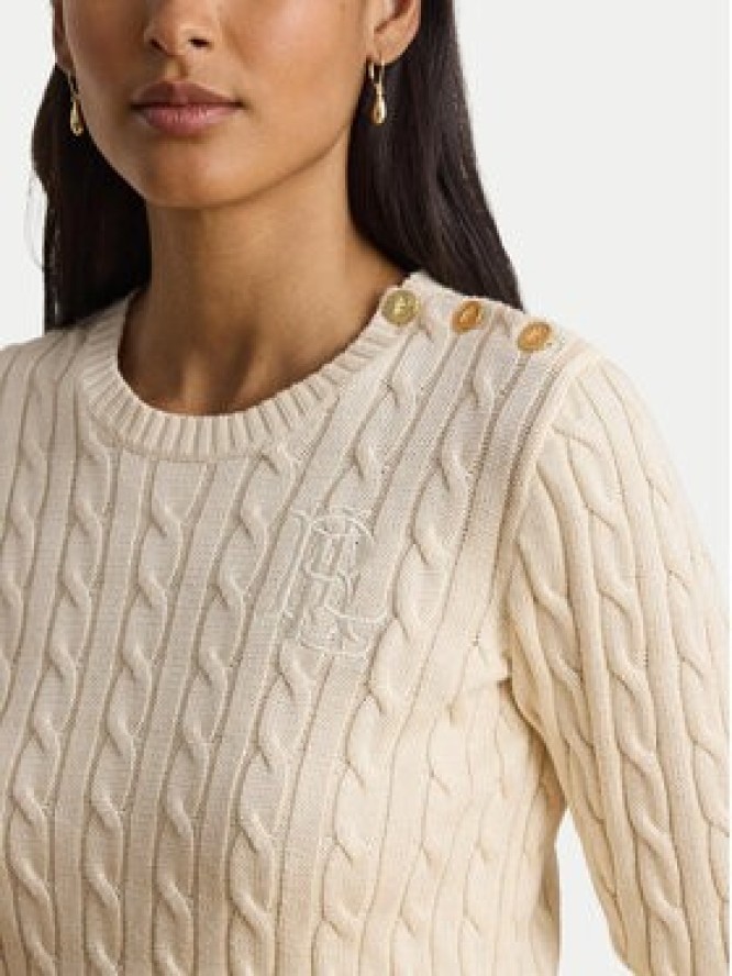 LAUREN RALPH LAUREN Sweter 200P14039003 Kremowy Regular Fit