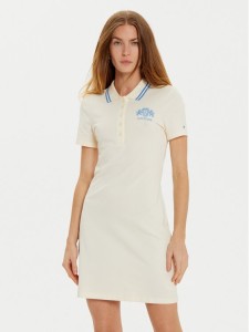 Tommy Hilfiger Sukienka codzienna Varsity WW0WW43841 Beżowy Slim Fit