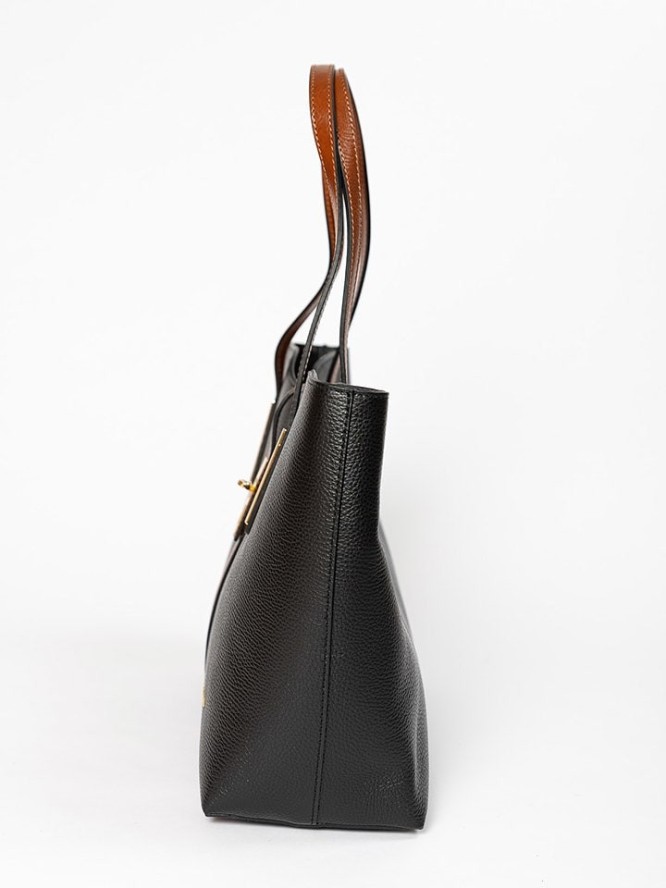 Mia Tomazzi Skórzana torebka "Gaffurio" w kolorze czarnym - 35 x 28 x 14 cm rozmiar: onesize