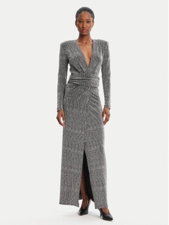Simona Corsellini Sukienka wieczorowa A25CEAB10201 Srebrny Slim Fit