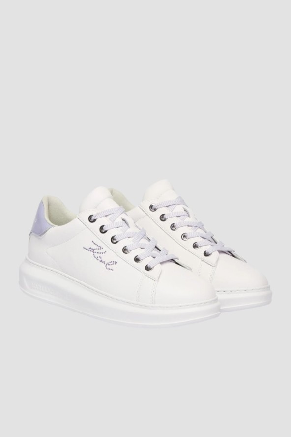 KARL LAGERFELD Białe sneakersy damskie KAPRI Rhinestone Karl Trim, Rozmiar 41