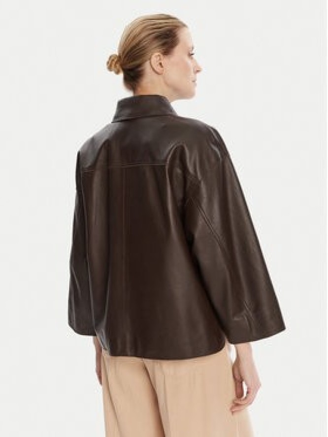 Weekend Max Mara Kurtka skórzana Stecca 2525446051 Brązowy Relaxed Fit
