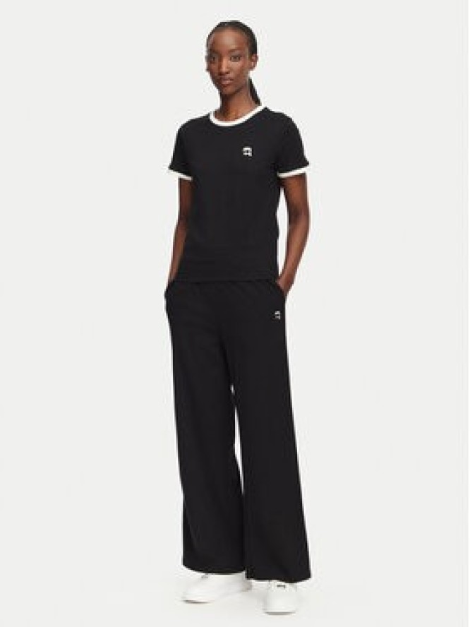 KARL LAGERFELD T-Shirt Ikon Patch A3W17078 Czarny Slim Fit