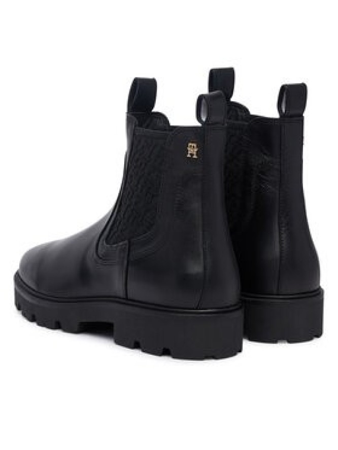 Tommy Hilfiger Sztyblety Th Monogram Leather Chelsea Boot FW0FW09562 Czarny