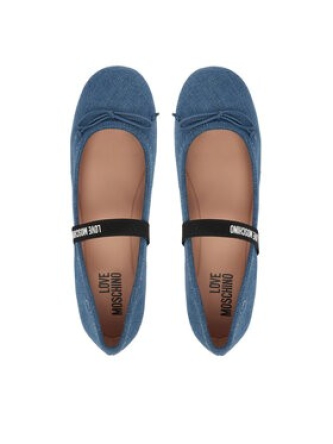 LOVE MOSCHINO Baleriny JA11121G1OJO5700 Niebieski