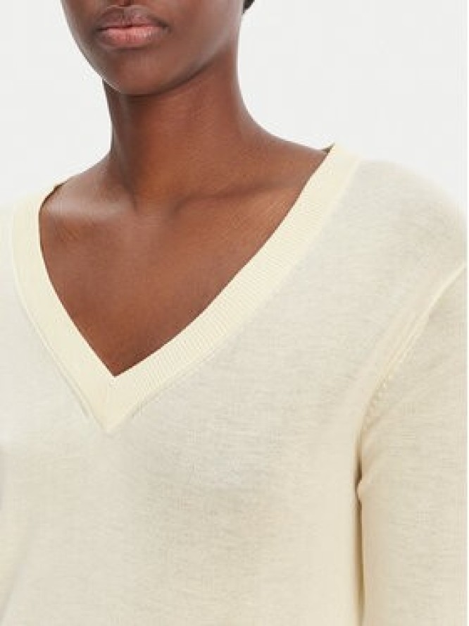 Calvin Klein Sweter LV044F324G Écru Regular Fit
