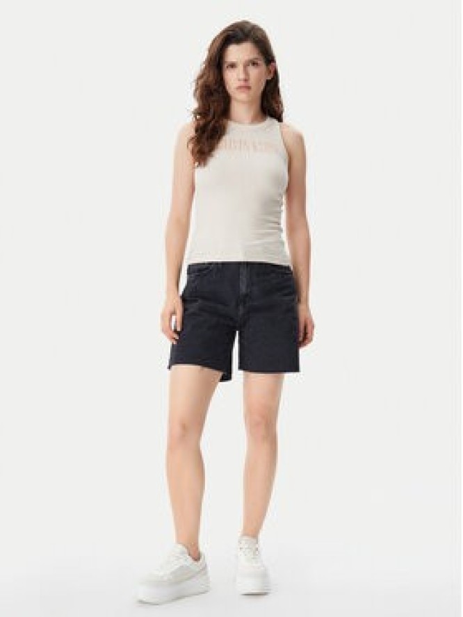 Calvin Klein Jeans Top Varsity J20J225520 Beżowy Slim Fit