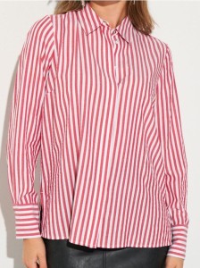 Wiskozowa koszula w pionowe paski - wielobarwny