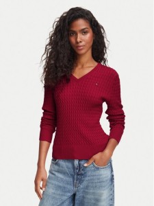 Tommy Hilfiger Sweter WW0WW44987 Czerwony Regular Fit