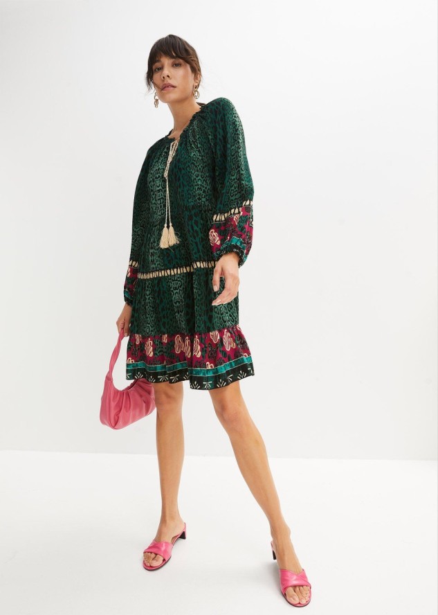 Sukienka tunikowa z lejącej wiskozy