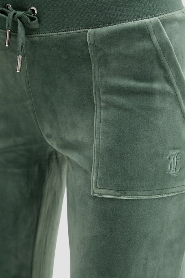 JUICY COUTURE Zielone damskie spodnie dresowe Layla Low Rise Pocket, Rozmiar XS