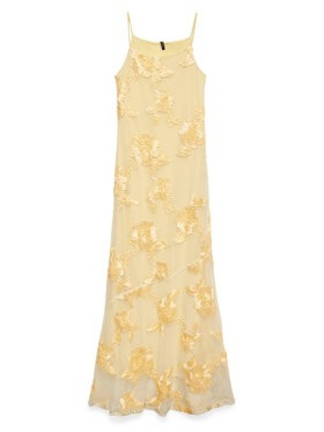 Vero Moda Sukienka wieczorowa Quinn 10348532 Żółty Regular Fit