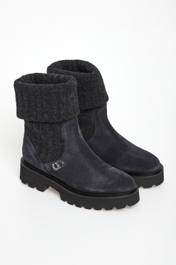 Botki damskie skóra zamszowa CESARE CASADEI