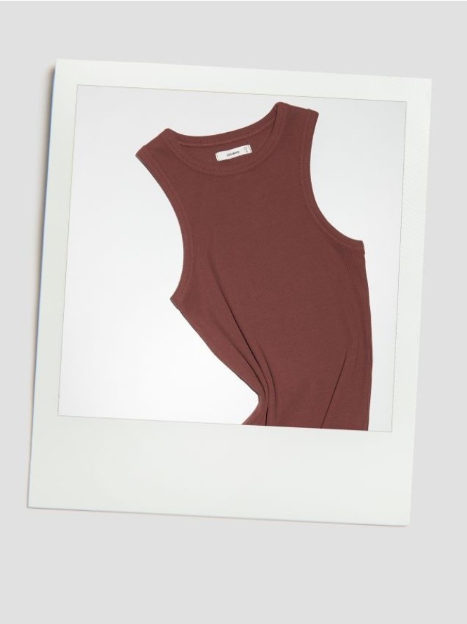 Bawełniany top - brązowy