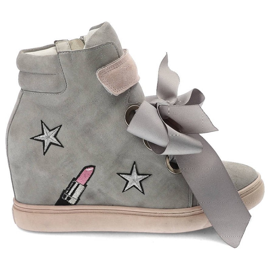 Szare Sneakersy Marshall Skórzane Buty Damskie