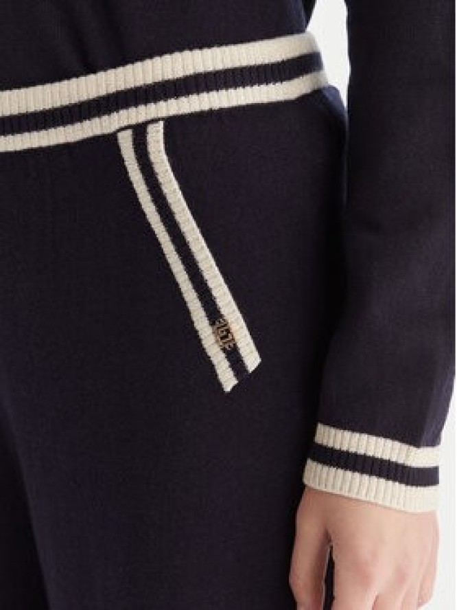 Gaudi Spodnie dzianinowe 521BD23001 Granatowy Wide Leg