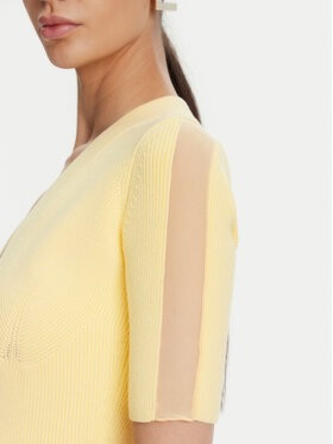 Elisabetta Franchi Sukienka dzianinowa AM-66S-51E2 Żółty Regular Fit