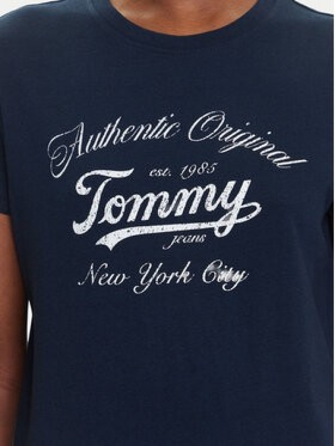 Tommy Jeans T-Shirt Essential DW0DW21404 Granatowy Regular Fit
