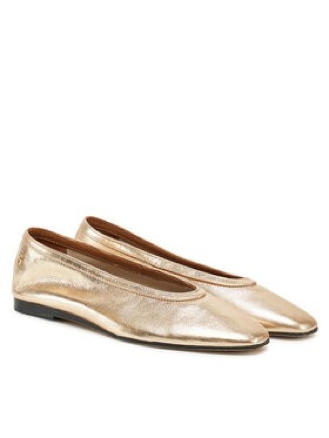 Tommy Hilfiger Baleriny Soft Metal Lthr Ballerina No Bow FW0FW08601 Złoty
