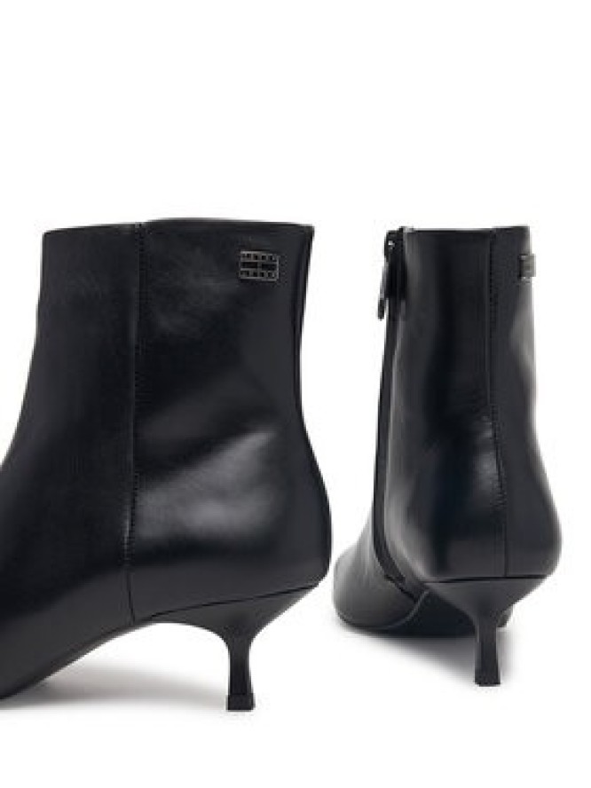 Tommy Jeans Botki Tjw Pointed Kitten Heel Boots EN0EN03172 Czarny