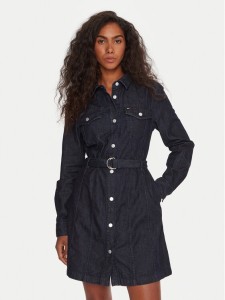 Tommy Jeans Sukienka jeansowa DW0DW21649 Granatowy Regular Fit