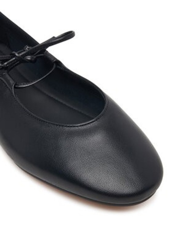 Tommy Hilfiger Baleriny Lace-Up Leather Ballerina FW0FW09542 Czarny
