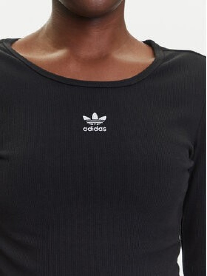 adidas Bluzka Essentials Ribbed IW5725 Czarny Slim Fit