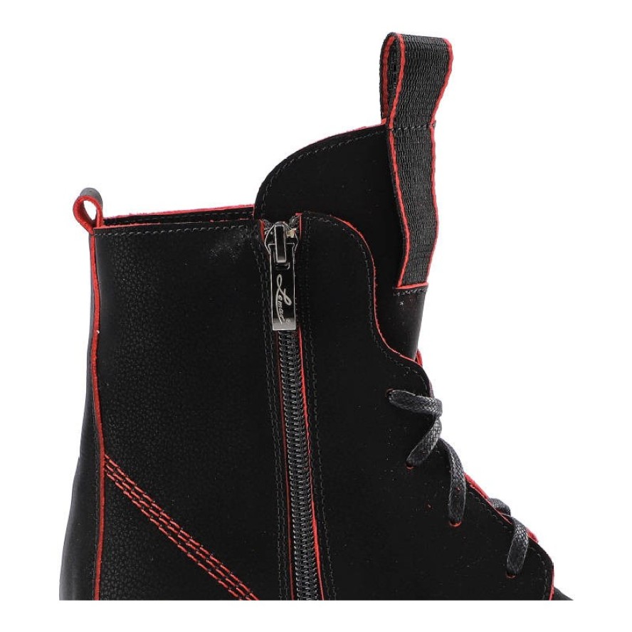 Czarne Botki Lemar Damskie Wygodne Obuwie