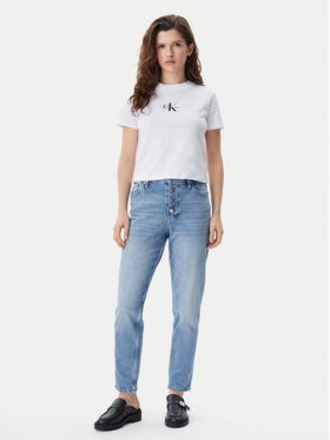 Calvin Klein Jeans T-Shirt Baby Tee J20J223113 Biały Slim Fit