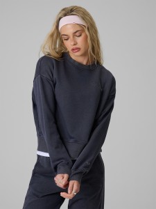 4F Bluza dresowa regular bez kaptura damska - granatowa M
