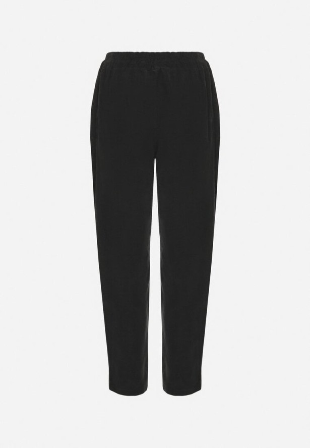 Ciemnoszare Bawełniane Spodnie z Wysokim Stanem Melili