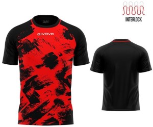 Koszulka sportowa Givova Art Interlock Czerwono-czarna Czerwona