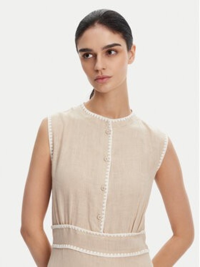 ICONA Sukienka letnia RP5LE007 Beżowy Regular Fit