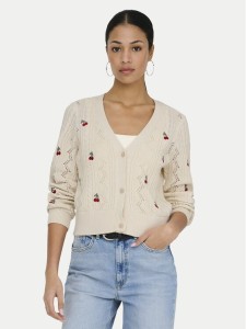 ONLY Kardigan Birtie 15363087 Beżowy Regular Fit