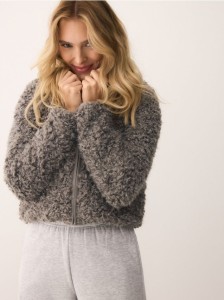 Bluza z imitacji baranka - ciemnoszary
