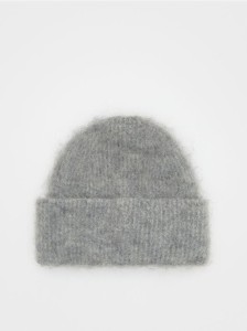 Czapka beanie z wełną - szary