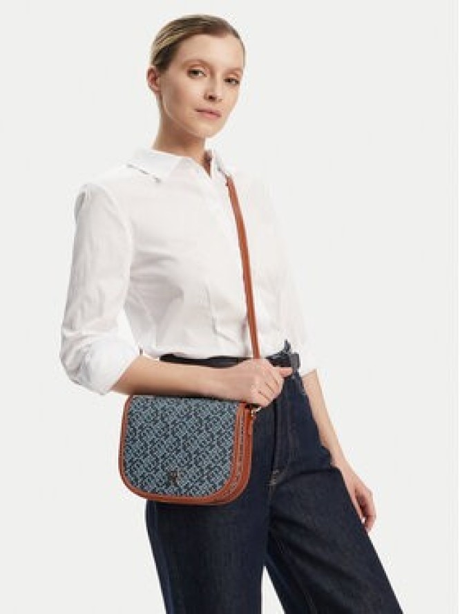 Tommy Hilfiger Torebka Th Monoplay Leather Saddle Bag AW0AW17414 Granatowy