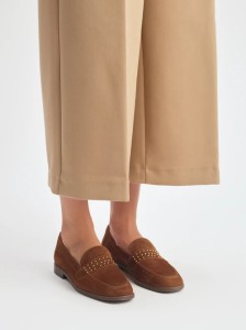 Brązowe mokasyny z ćwiekami